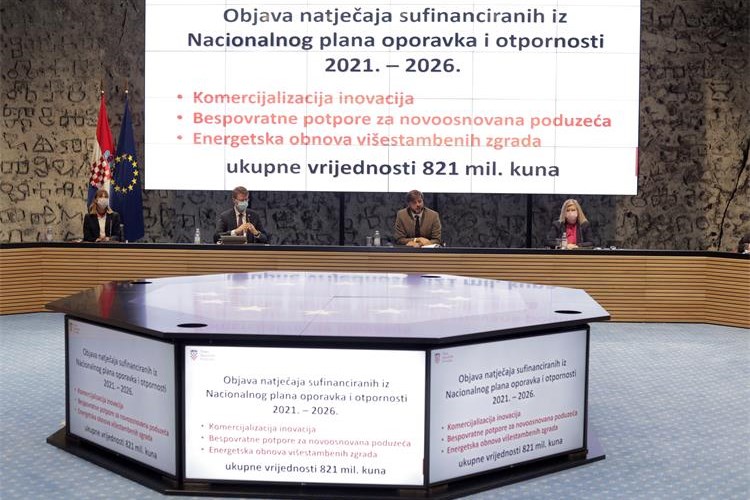 Ministar Tomislav Ćorić: Danas su u sklopu Nacionalnog plana oporavka i otpornosti objavljena prva dva poziva namijenjena malim i srednjim poduzetnicima koja razvijaju nove proizvode s tržišnim potencijalom